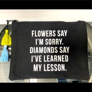 New Fallon & Royce message cosmetic bag